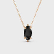 2.00 Ct black marquise cut diamond necklace with luxury natural fine jewelry design