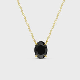 2.00 Ct Natural Black Diamond Statement Pendant Necklace Unique Gift for Women