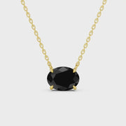 2.00 Ct black oval diamond necklace with luxury natural fine jewelry design
