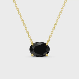 2.00 Ct black oval diamond necklace with luxury natural fine jewelry design