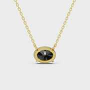 2.00 Ct black oval diamond necklace with luxury natural fine jewelry design