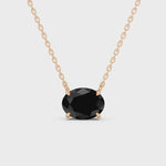 2.00 Ct black oval diamond necklace with luxury natural fine jewelry design