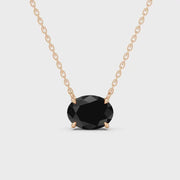 2.00 Ct black oval diamond necklace with luxury natural fine jewelry design