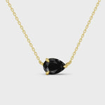 2.00 Ct black pear natural diamond with luxury fine jewelry design and elegant pear shape brilliance