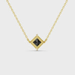 2.00 Ct black princess diamond necklace with luxury natural fine jewelry design