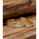 Modern couple rings with sleek band and diamond accents for stylish pairs.