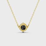 2.00 Ct round cut black diamond necklace in luxury natural diamond jewelry style