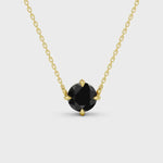2.00 Ct round cut black diamond necklace in luxury natural diamond jewelry style