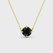 2.00 Ct round cut black diamond necklace in luxury natural diamond jewelry style
