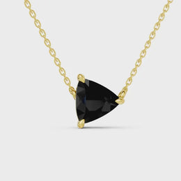 2.00 Ct trillion cut black diamond necklace with luxury fine jewelry design