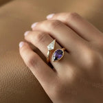 1.30 Ct TOI lab grown round diamond ring, classic prong gold setting, elegant everyday jewelry.