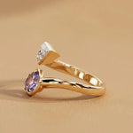 1.30 Ct TOI lab grown round diamond ring, classic prong gold setting, elegant everyday jewelry.