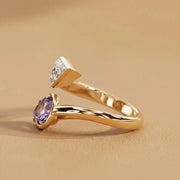 1.30 Ct TOI lab grown round diamond ring, classic prong gold setting, elegant everyday jewelry.