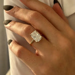 6 carat cushion cut diamond ring with brilliant facets and elegant setting
