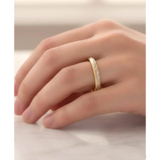 Dainty personalized alphabet gold ring sleek signet jewelry for women elegant design