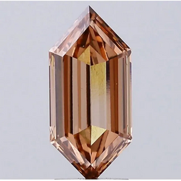 2.62 Ct Fancy Brown Lab Grown Diamond in elongated hexagon shape, modern designer loose diamond with unique geometric cut for custom jewelry