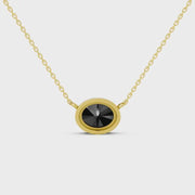 Luxury black oval diamond necklace with elegant natural diamond design For Pendle 