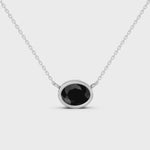 Luxury black oval diamond necklace with elegant natural diamond design For Pendle 