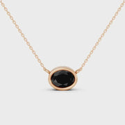 Luxury black oval diamond necklace with elegant natural diamond design For Pendle 