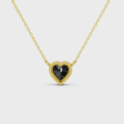 2.00 Ct heart cut black diamond necklace with luxury natural diamond jewelry design