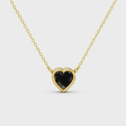 2.00 Ct heart cut black diamond necklace with luxury natural diamond jewelry design