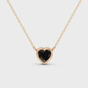 2.00 Ct heart cut black diamond necklace with luxury natural diamond jewelry design
