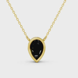 2.00 Ct Natural  Black Diamond Necklace Sleek Minimalist Pendant for Women