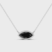 2.00 Ct marquise cut black diamond necklace in luxury natural diamond jewelry style