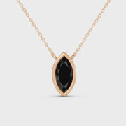 2.00 Ct marquise cut black diamond necklace with luxury natural diamond jewelry design