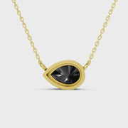 2.00 Ct pear cut black diamond necklace with luxury natural diamond jewelry design