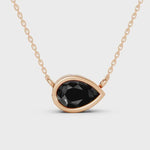 2.00 Ct pear cut black diamond necklace with luxury natural diamond jewelry design