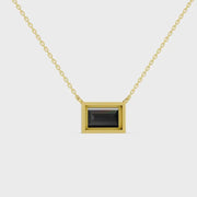 2.00 Ct baguette cut black diamond necklace with luxury natural diamond jewelry design