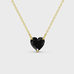 2.00 Ct black Heart diamond necklace with luxury natural fine jewelry design