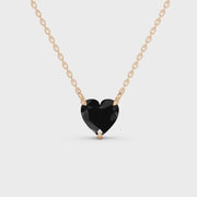 2.00 Ct black Heart diamond necklace with luxury natural fine jewelry design