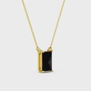 2.00 Ct black baguette cut diamond necklace with luxury natural fine jewelry design