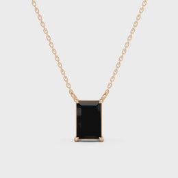 2.00 Ct black baguette cut diamond necklace with luxury natural fine jewelry design