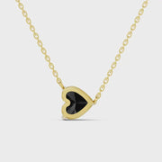 2.00 Ct black heart diamond necklace with luxury natural fine jewelry design