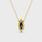 2.00 Ct Natural Black Diamond Pendant Necklace Minimalist Luxury Jewelry for Women