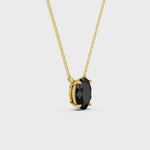2.00 Ct Natural Black Diamond Statement Pendant Necklace Unique Gift for Women