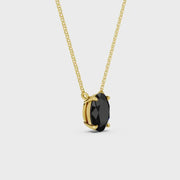 2.00 Ct Natural Black Diamond Statement Pendant Necklace Unique Gift for Women