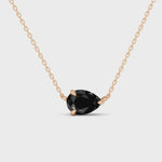 2.00 Ct black pear natural diamond with luxury fine jewelry design and elegant pear shape brilliance