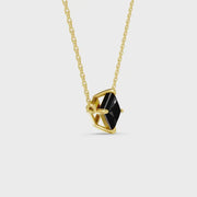 2.00 Ct princess cut black diamond necklace with luxury fine jewelry design