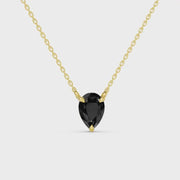 2.00 Ct black pear cut diamond necklace with elegant luxury jewelry styling