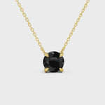2.00Ct Round cut black diamond necklace with modern luxury fine jewelry appeal