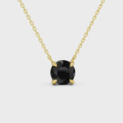 2.00Ct Round cut black diamond necklace with modern luxury fine jewelry appeal