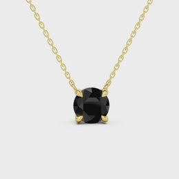 2.00Ct Round cut black diamond necklace with modern luxury fine jewelry appeal
