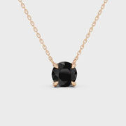 2.00Ct Round cut black diamond necklace with modern luxury fine jewelry appeal