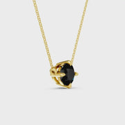 2.00 Ct round cut black diamond necklace in luxury natural diamond jewelry style