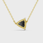 2.00 Ct black trillion cut diamond necklace with luxury natural fine jewelry design