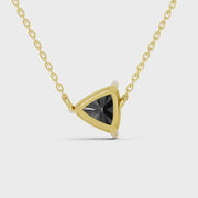 2.00 Ct black trillion cut diamond necklace with luxury natural fine jewelry design